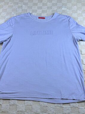 Redvanly Lifetime Athletic Shirt Mens Extra Large XL Blue Tonal Logo Tee Luxury